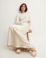 square toe heeled sandals with corsage detail in off-white