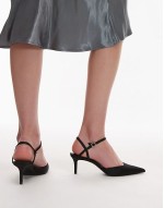 sling back strappy heel in black