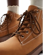 Exton lace up boots in nubuck mustard