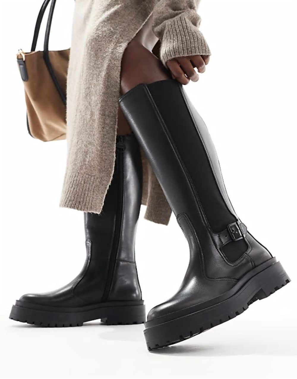 Alicia tall chelsea boot in black