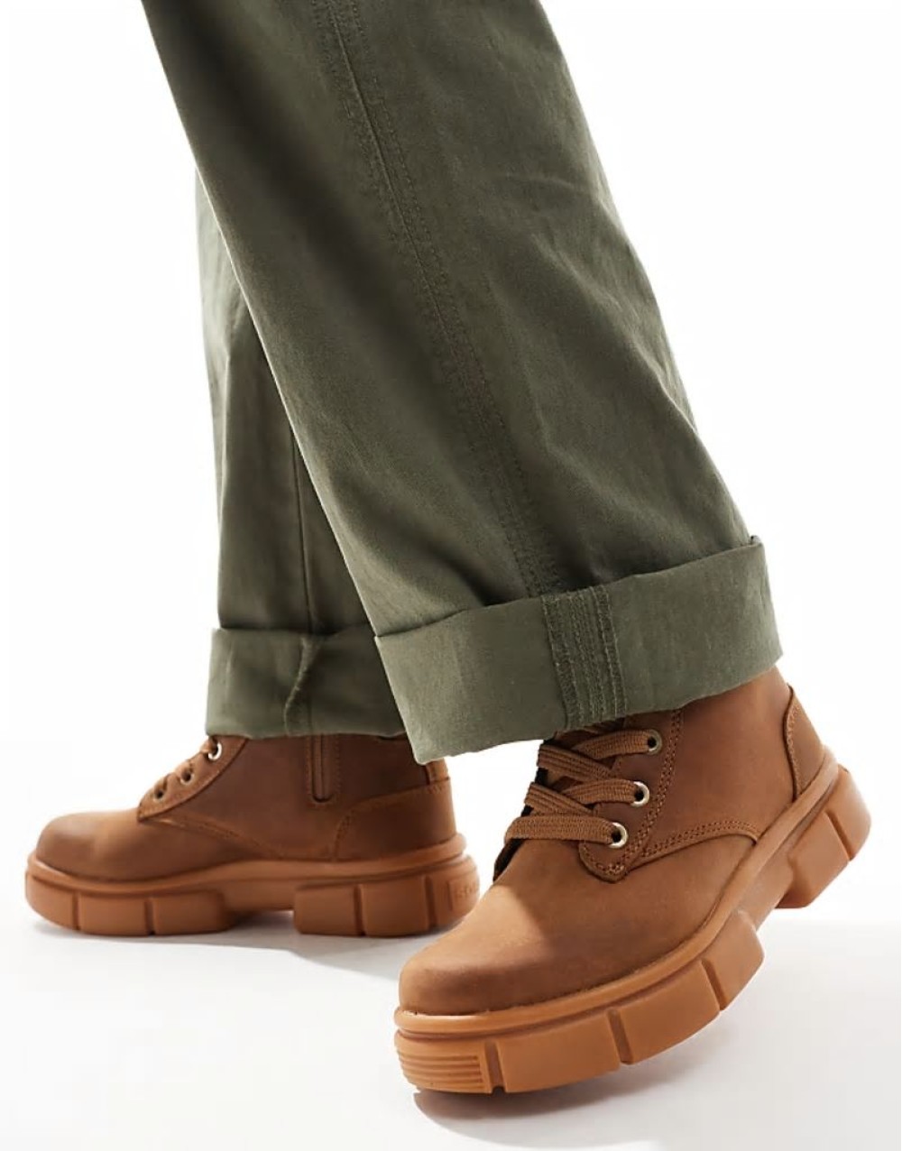 Explorer STRT lace up leather boots in velvet tan and gum