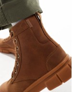 Explorer STRT lace up leather boots in velvet tan and gum