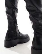 Wide Fit Kristen chunky over the knee boot in black