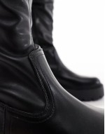 Wide Fit Kristen chunky over the knee boot in black