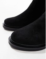 Wide Fit Kaylee smart flat over the knee boots in black