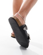 Famous double strap western sandals in black
