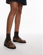 Carter loafers with ruched detail in snake print