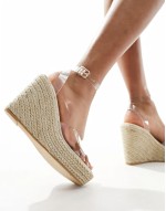 espadrille wedge sandals in clear