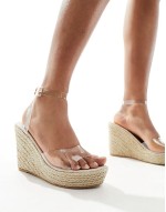 espadrille wedge sandals in clear