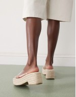 Wide Fit Toy cross strap wedges in clear