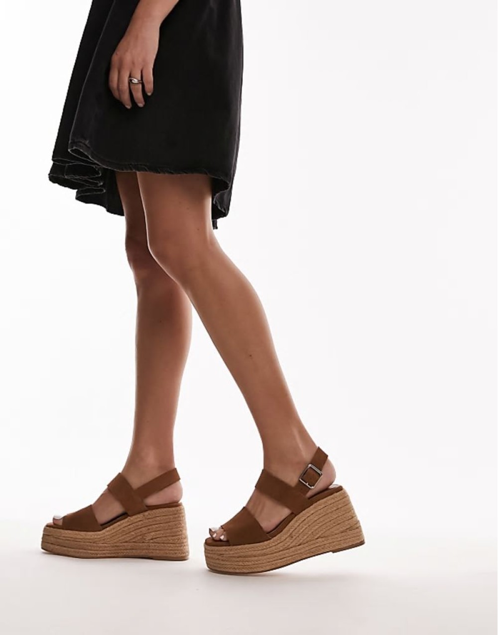 Jesse suede two part espadrille wedge in brown