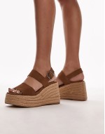 Jesse suede two part espadrille wedge in brown