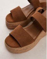 Jesse suede two part espadrille wedge in brown